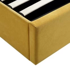 Archer Mustard Yellow Velvet Ottoman Storage Bed -The Furniture Shop JAH 09 MUSTVEL detail4