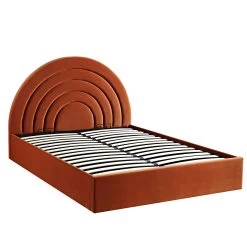 Archer Rust Velvet Ottoman Storage Bed -The Furniture Shop JAH 09 RUSTVEL WB1