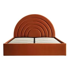 Archer Rust Velvet Ottoman Storage Bed -The Furniture Shop JAH 09 RUSTVEL WB2