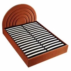 Archer Rust Velvet Ottoman Storage Bed -The Furniture Shop JAH 09 RUSTVEL WB4