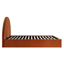 Archer Rust Velvet Ottoman Storage Bed -The Furniture Shop JAH 09 RUSTVEL WB5
