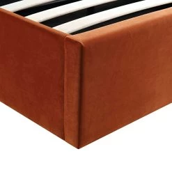 Archer Rust Velvet Ottoman Storage Bed -The Furniture Shop JAH 09 RUSTVEL detail4