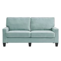 Sherbrook Large 2-Seater Mint Brushed Fabric Sofa With Contrasting Piping -The Furniture Shop LVSF 02 MINT 3ST WB1