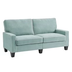 Sherbrook Large 2-Seater Mint Brushed Fabric Sofa With Contrasting Piping -The Furniture Shop LVSF 02 MINT 3ST WB2