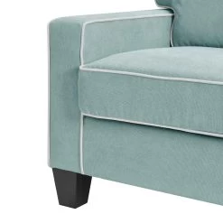 Sherbrook Large 2-Seater Mint Brushed Fabric Sofa With Contrasting Piping -The Furniture Shop LVSF 02 MINT 3ST detail2