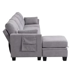 Brunswick Large 4-Seater Storage Chaise Sofa In Light Grey -The Furniture Shop LVSF 03 LIGHTGREY WB4