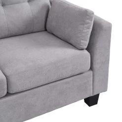Brunswick Large 4-Seater Storage Chaise Sofa In Light Grey -The Furniture Shop LVSF 03 LIGHTGREY detail1