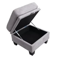 Brunswick Large 4-Seater Storage Chaise Sofa In Light Grey -The Furniture Shop LVSF 03 LIGHTGREY detail3