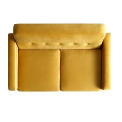 Clarence 2-Seater Sofa In Mustard Yellow Velvet -The Furniture Shop LVSF 06 MUSTARDVEL 2ST WB3