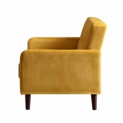 Clarence 2-Seater Sofa In Mustard Yellow Velvet -The Furniture Shop LVSF 06 MUSTARDVEL 2ST WB4