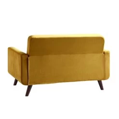 Clarence 2-Seater Sofa In Mustard Yellow Velvet -The Furniture Shop LVSF 06 MUSTARDVEL 2ST WB5