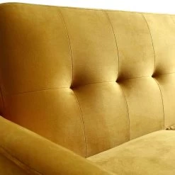 Clarence 2-Seater Sofa In Mustard Yellow Velvet -The Furniture Shop LVSF 06 MUSTARDVEL 2ST detail2