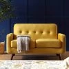 Clarence 2-Seater Sofa In Mustard Yellow Velvet 2 Clarence 2-Seater Sofa In Mustard Yellow Velvet -The Furniture Shop LVSF 06 MUSTARDVEL 2ST scene1