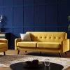 Clarence 3-Seater Sofa In Mustard Yellow Velvet -The Furniture Shop LVSF 06 MUSTARDVEL 3ST scene1