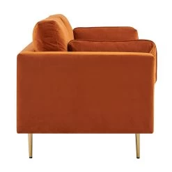 Pelham Orange Velvet Fabric Sofa -The Furniture Shop LVSF 386 ORANGEVEL 3ST 4