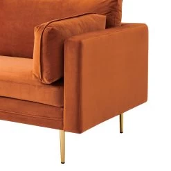 Pelham Orange Velvet Fabric Sofa -The Furniture Shop LVSF 386 ORANGEVEL 3ST detail2