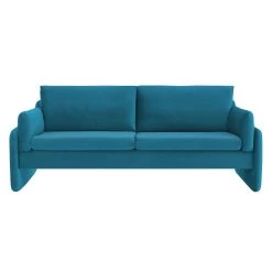 Clapham 3-Seater Sea Blue Velvet Fabric Sofa -The Furniture Shop LVSF 89 BLUEVEL 3ST WB1