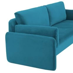 Clapham 3-Seater Sea Blue Velvet Fabric Sofa -The Furniture Shop LVSF 89 BLUEVEL 3ST detail1