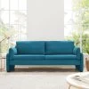 Clapham 3-Seater Sea Blue Velvet Fabric Sofa -The Furniture Shop LVSF 89 BLUEVEL 3ST main