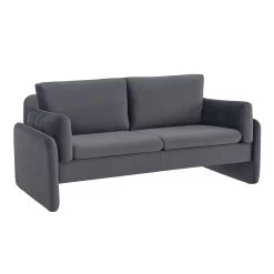 Clapham 2-Seater Grey Velvet Fabric Sofa 14 Clapham 2-Seater Grey Velvet Fabric Sofa -The Furniture Shop LVSF 89 GREYVEL 2ST WB2