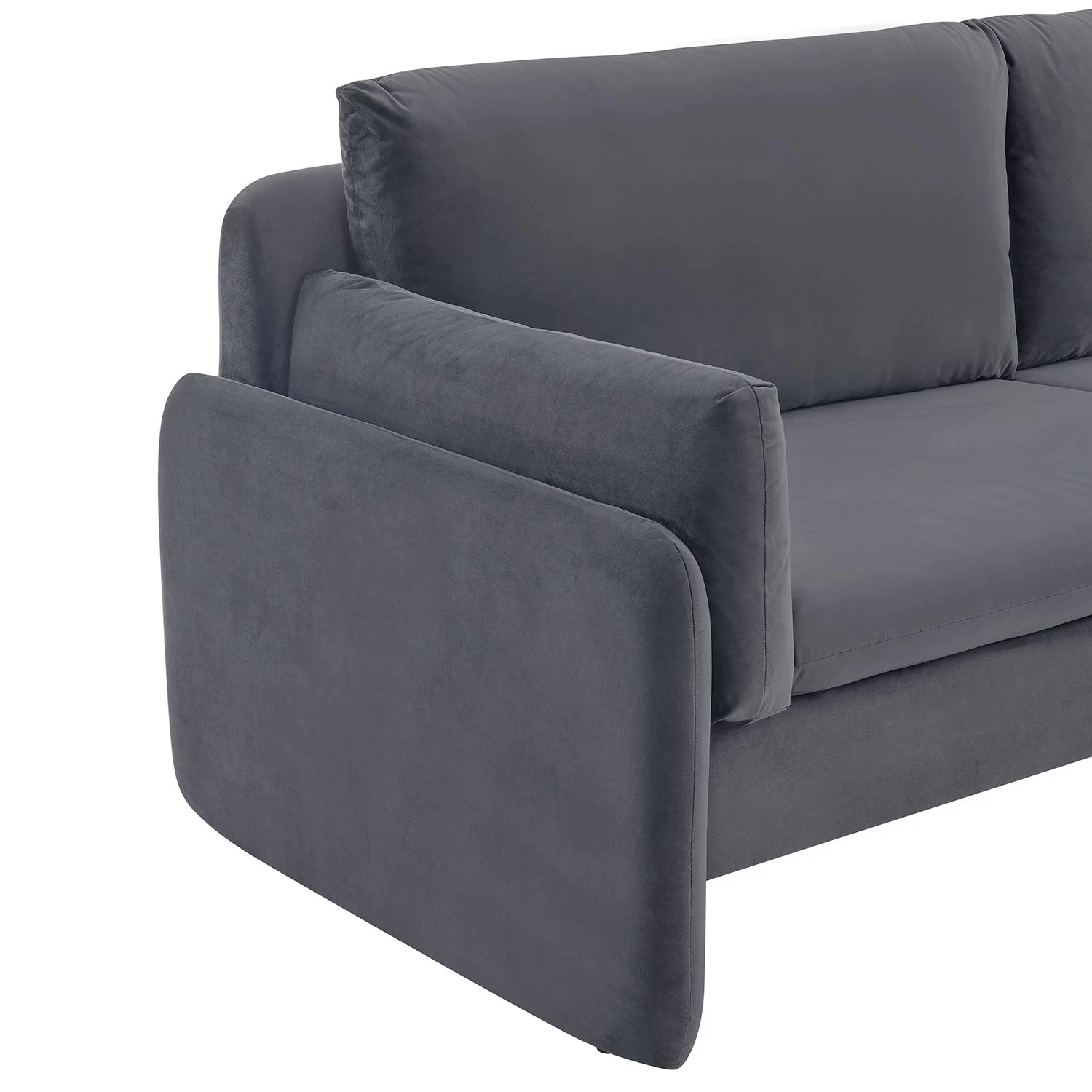 Clapham 2-Seater Grey Velvet Fabric Sofa 9 Clapham 2-Seater Grey Velvet Fabric Sofa - Image 7