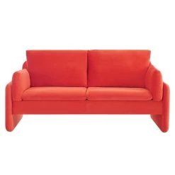 Clapham 2-Seater Flaming Orange Velvet Fabric Sofa -The Furniture Shop LVSF 89 ORANGEVEL 2ST WB1