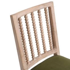 Hemingford Set Of 2 Moss Green Velvet Bobbin Spindle Dining Chair 19 Hemingford Set Of 2 Moss Green Velvet Bobbin Spindle Dining Chair -The Furniture Shop LW DCH 511 GREENVEL 2P detail1