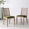 Hemingford Set Of 2 Moss Green Velvet Bobbin Spindle Dining Chair