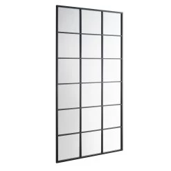Chardwell Full Length Industrial Metal Window Mirror 180 X 100 Cm, Black -The Furniture Shop MIRR 005 BLACK WB2
