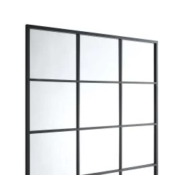 Chardwell Full Length Industrial Metal Window Mirror 180 X 100 Cm, Black -The Furniture Shop MIRR 005 BLACK detail1