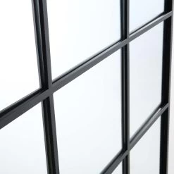 Chardwell Full Length Industrial Metal Window Mirror 180 X 100 Cm, Black -The Furniture Shop MIRR 005 BLACK detail2