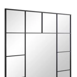 Herbert Full Length Metal Frame Window Mirror 180 X 120 Cm, Black -The Furniture Shop MIRR 019 BLACK detail1