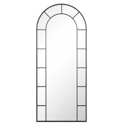 Beaumont Arched Full Lenth Metal Frame Mirror 178 X 76 Cm, Black -The Furniture Shop MIRR 029 BLACK WB1