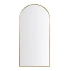 Dina Freestanding Arched Full Length Metal Frame Mirror 160 X 76 Cm, Gold Effect 14 Dina Freestanding Arched Full Length Metal Frame Mirror 160 X 76 Cm, Gold Effect -The Furniture Shop MIRR 049 GOLD WB2