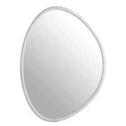 Edo Irregular Pebble Large Wooden Mirror 160 X 120 Cm, Washed White -The Furniture Shop MIRR 073 WHITE WB1