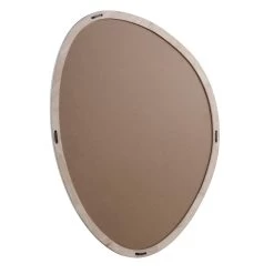Edo Irregular Pebble Large Wooden Mirror 160 X 120 Cm, Washed White -The Furniture Shop MIRR 073 WHITE WB3