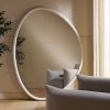 Edo Irregular Pebble Large Wooden Mirror 160 X 120 Cm, Washed White