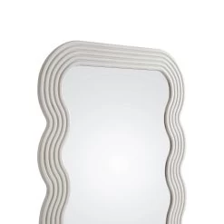 Venus Full Length Wave Mirror 180 X 100 Cm, Washed White -The Furniture Shop MIRR 162 WASHWHITE detail1