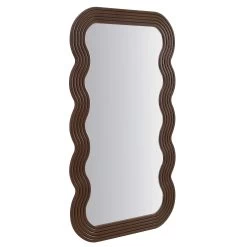 Venus Full Length Wave Mirror 180 X 100 Cm, Walnut -The Furniture Shop MIRR 162 WOOD WB2