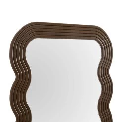 Venus Full Length Wave Mirror 180 X 100 Cm, Walnut -The Furniture Shop MIRR 162 WOOD detail1