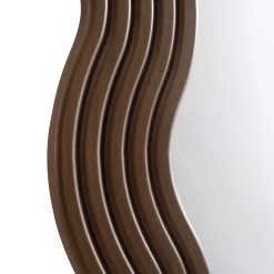 Venus Full Length Wave Mirror 180 X 100 Cm, Walnut -The Furniture Shop MIRR 162 WOOD detail2