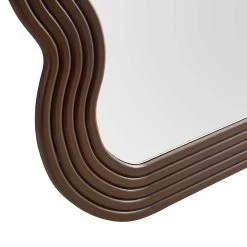 Venus Full Length Wave Mirror 180 X 100 Cm, Walnut -The Furniture Shop MIRR 162 WOOD detail3