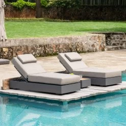 Jardin Aluminium Outdoor Sun Lounger Set, Granite 7 Jardin Aluminium Outdoor Sun Lounger Set, Granite -The Furniture Shop OD ALU1 GRANITE SUNLG SET scene3