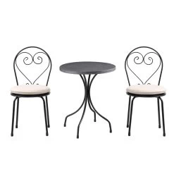 Haymes Metal Indoor And Outdoor Bistro Set -The Furniture Shop OD BISTR 1067 BEIGE WB1