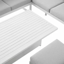 Albany Aluminium Large Corner Casual Dining Set With Rising Table, White -The Furniture Shop OD DINE 1045 WHITE detail2