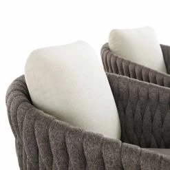 Montebello 6-Seater Outdoor Taupe Rope And Aluminium Oval Dining Set With White Ceramic Dining Table 24 Montebello 6-Seater Outdoor Taupe Rope And Aluminium Oval Dining Set With White Ceramic Dining Table -The Furniture Shop OD DINE 1072 WHITE detail4