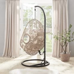 Daisy Floral Pattern Indoor Outdoor Hanging Chair -The Furniture Shop OD HC 013 3