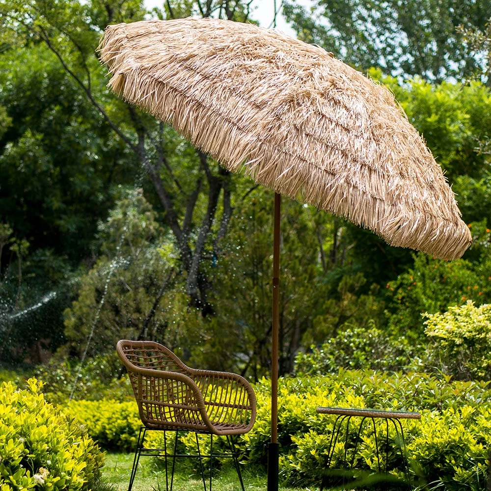 2.2M Thatch Patio Tiki Straw Parasol With Aluminium Tilt 5 2.2M Thatch Patio Tiki Straw Parasol With Aluminium Tilt - Image 3