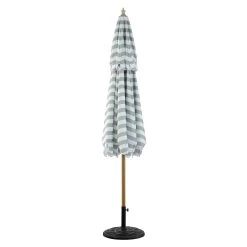 Fabienne Sage Green And White Striped 3M Double Top Crank And Tilt Parasol -The Furniture Shop OD PRSL 42 GREENSTRIPE WB3