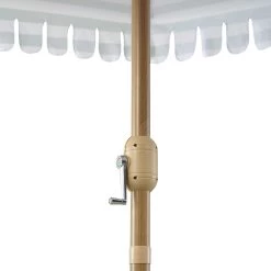 Fabienne Sage Green And White Striped 3M Double Top Crank And Tilt Parasol -The Furniture Shop OD PRSL 42 GREENSTRIPE detail4